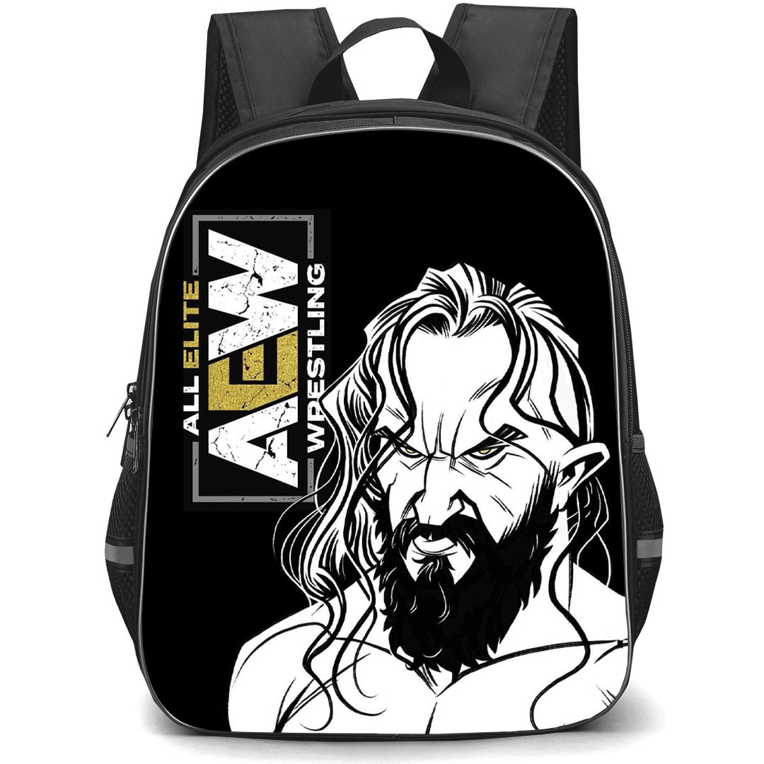 AEW Pac Backpack StudentPack - Pac Black And White Cartoon Portrait