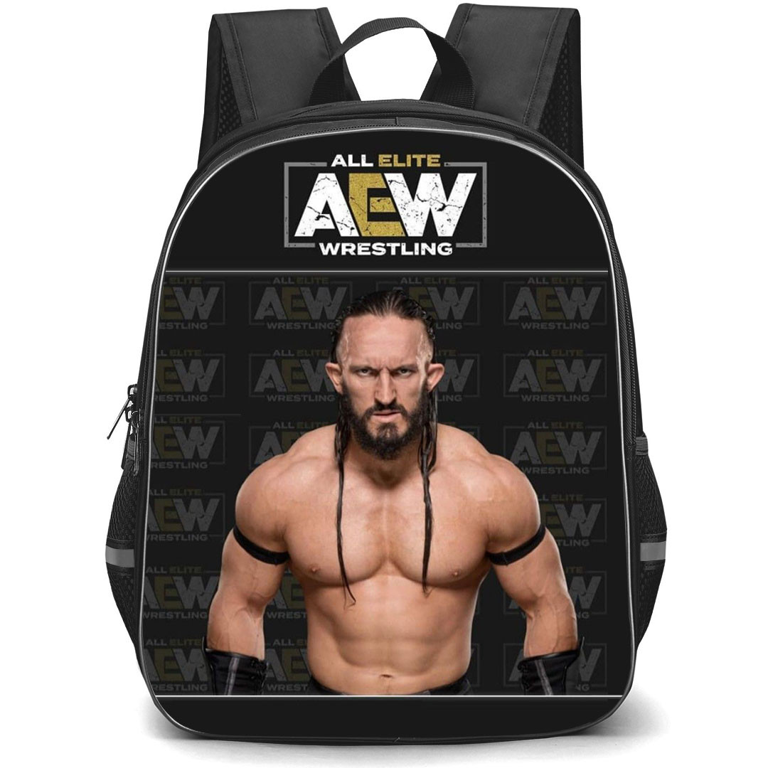 AEW Pac Backpack StudentPack - Pac Portrait On AEW Logo Pattern Art