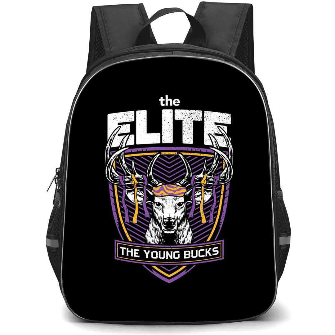 AEW Young Buck Backpack StudentPack - Young Buck The Elite The Young Bucks Logo On Black Background
