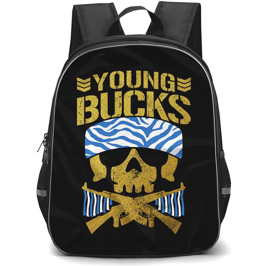 AEW Young Buck Backpack StudentPack - Young Buck Logo On Black Background