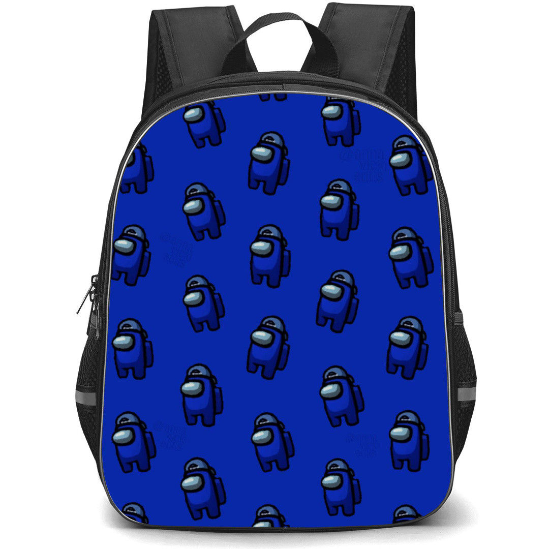 Among Us Blue Backpack StudentPack - Blue Pattern Art On Blue Background