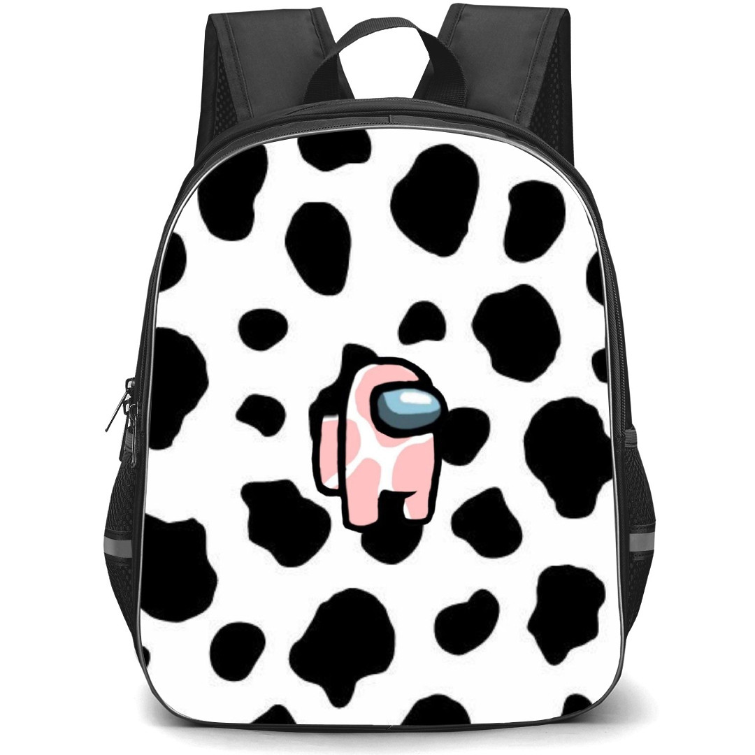 Among Us Backpack StudentPack - Among Us On Cow Pattern Background
