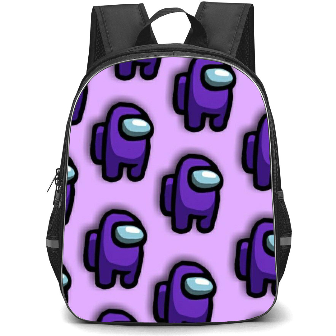 Among Us Purple Backpack StudentPack - Among Us Purple Pattern Art On Pink Background