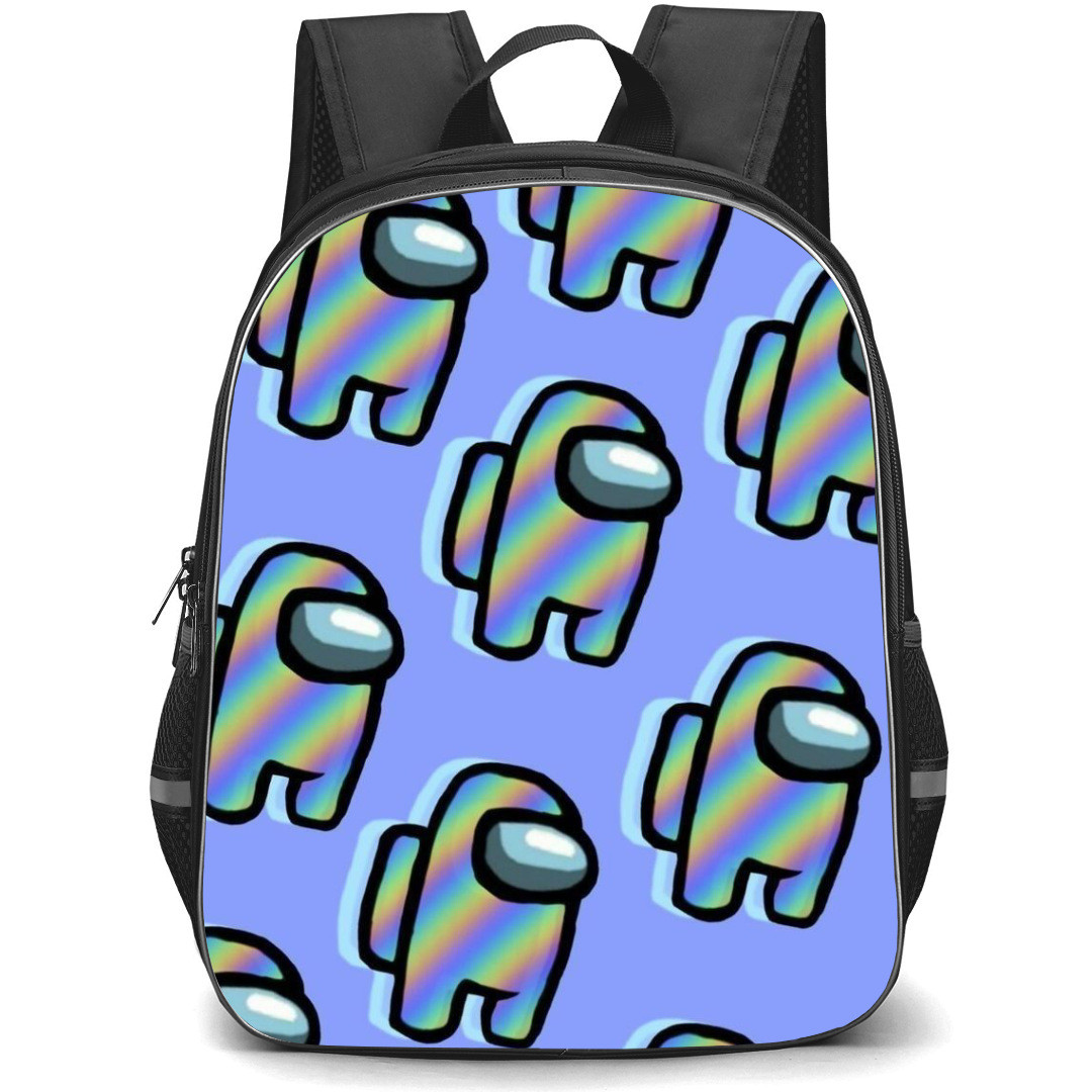 Among Us Backpack StudentPack - Among Us Rainbow On Purple Background