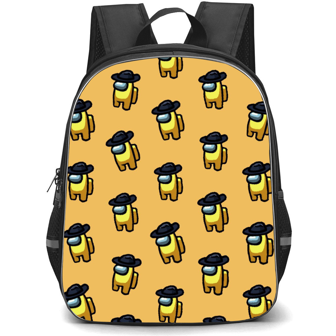 Among Us Yellow Backpack StudentPack - Yellow Pattern Art On Yellow Background