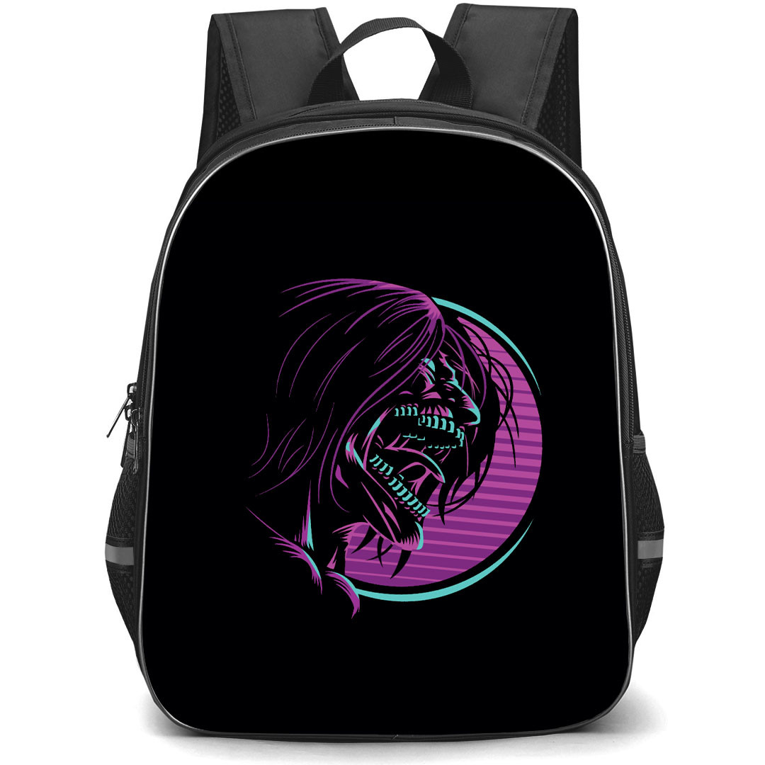 Attack On Titan Backpack StudentPack - Attack on Titan Side Portrait Wpap Poster