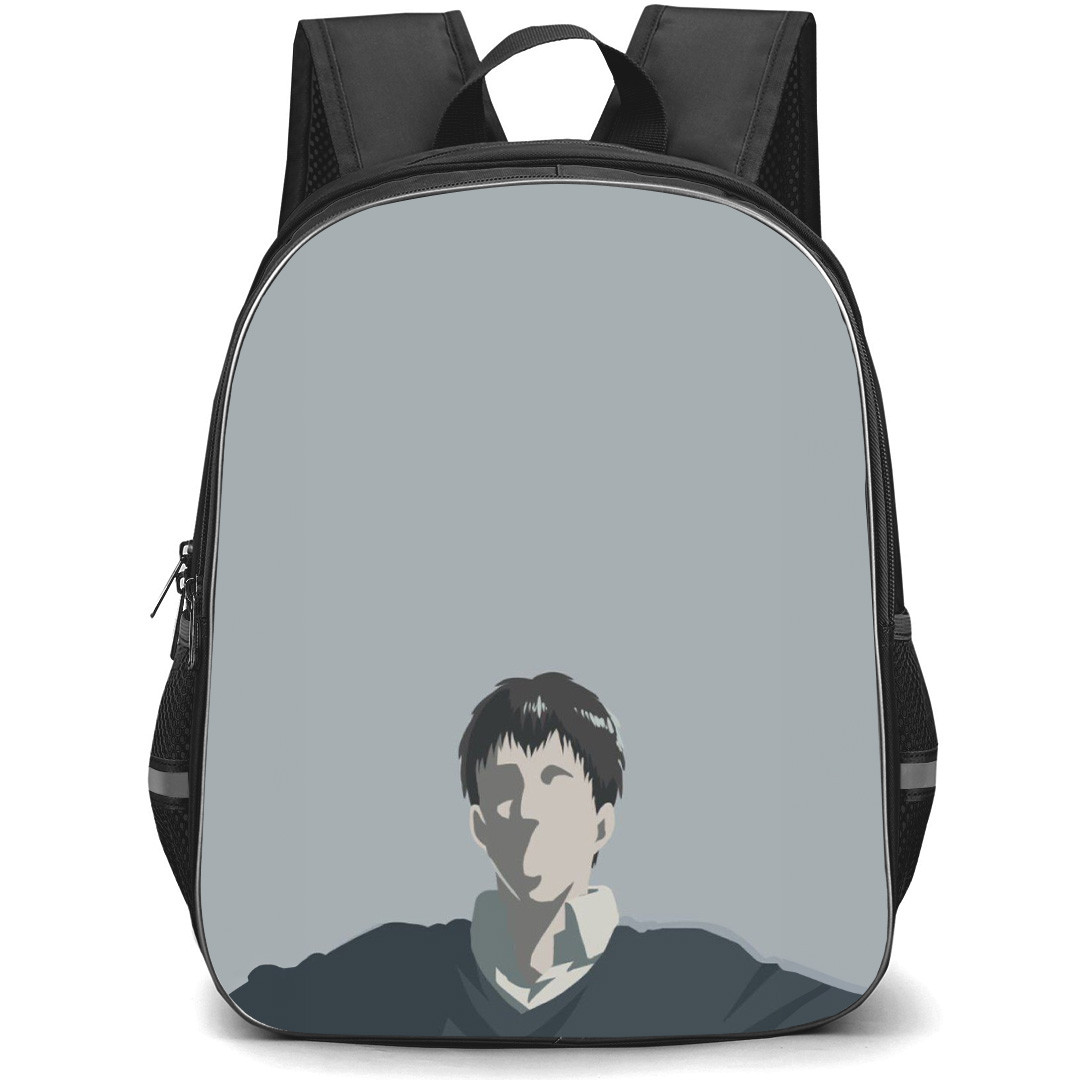 Attack On Titan Bertolt Backpack StudentPack - Attack on Titan Bertolt Portrait Minimalist Art On Grey Background