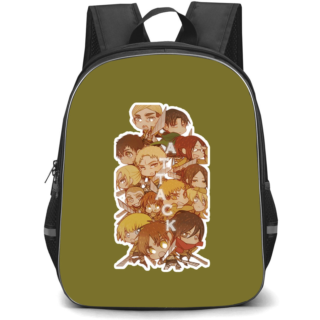 Attack On Titan Backpack StudentPack - Attack on Titan Character Attack Cartoon Art Sticker