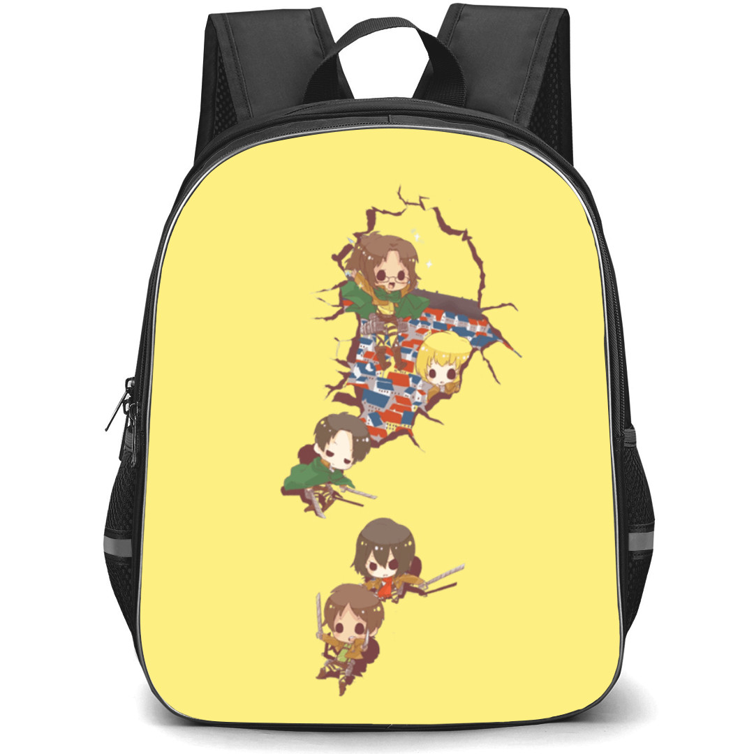 Attack On Titan Backpack StudentPack - Attack on Titan Character Save Cartoon Art Sticker