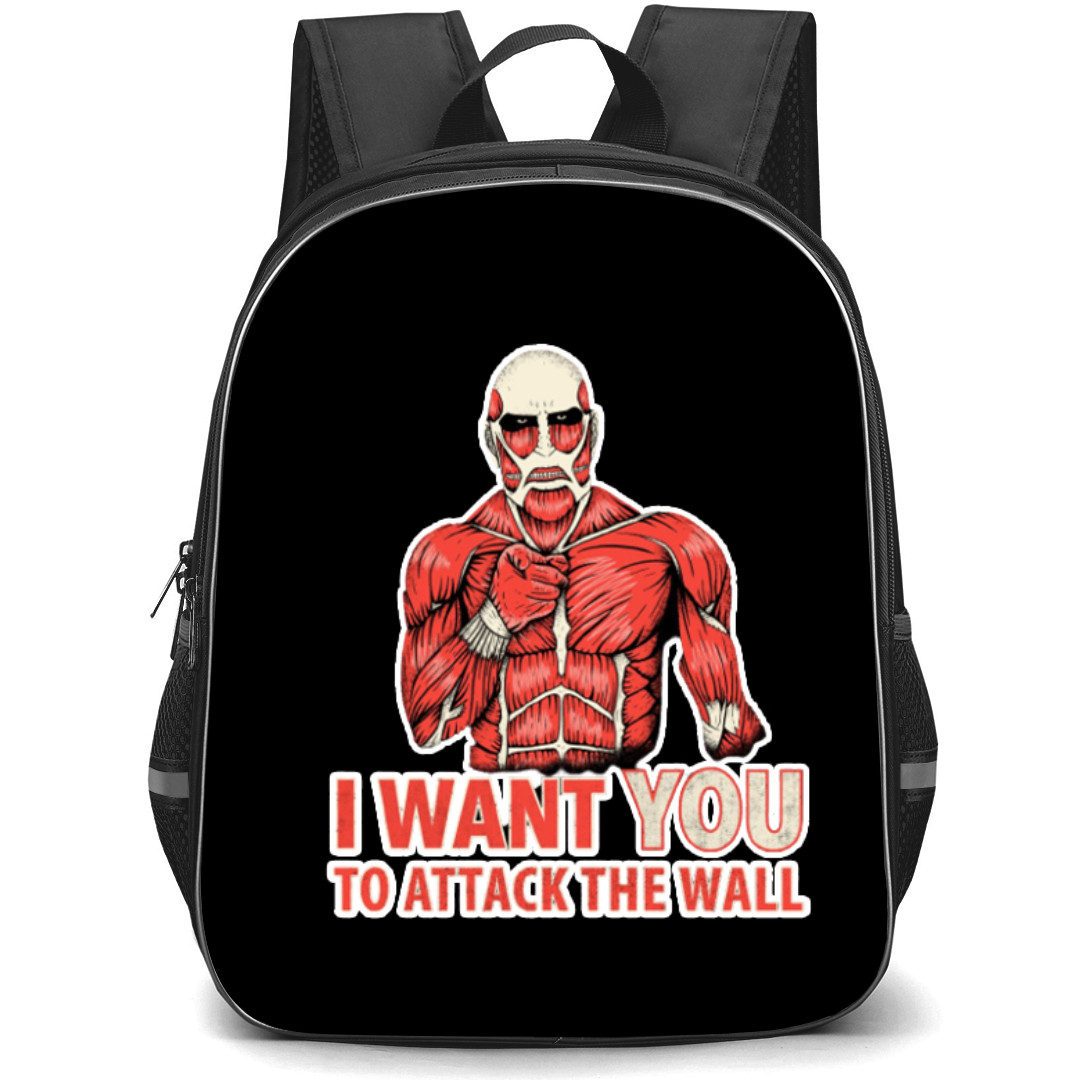 Attack On Titan Backpack StudentPack - Attack on Titan Colossal I Want You to Attack The Wall Sticker