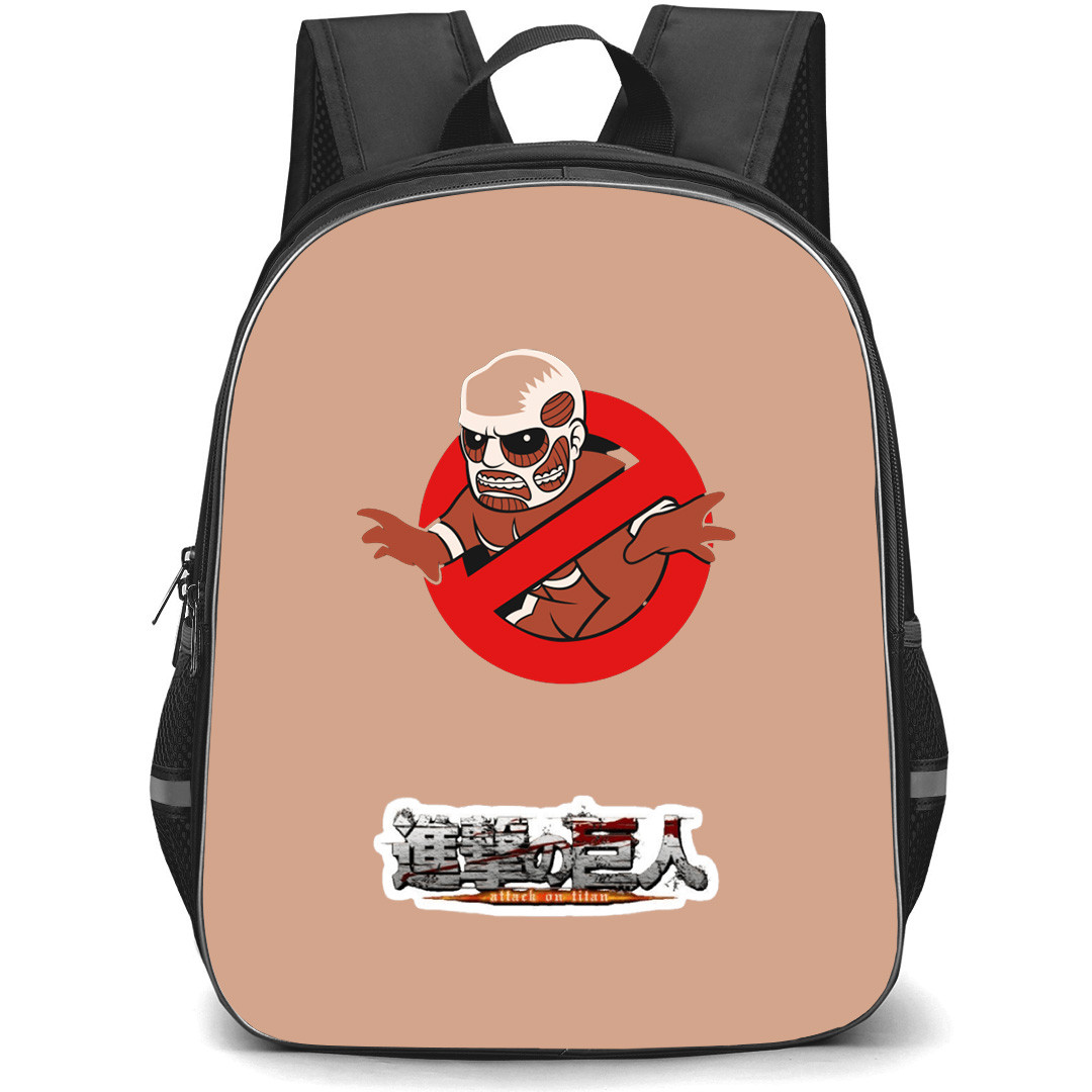 Attack On Titan Backpack StudentPack - Attack on Titan Colossal X Ghostbusters Sticker