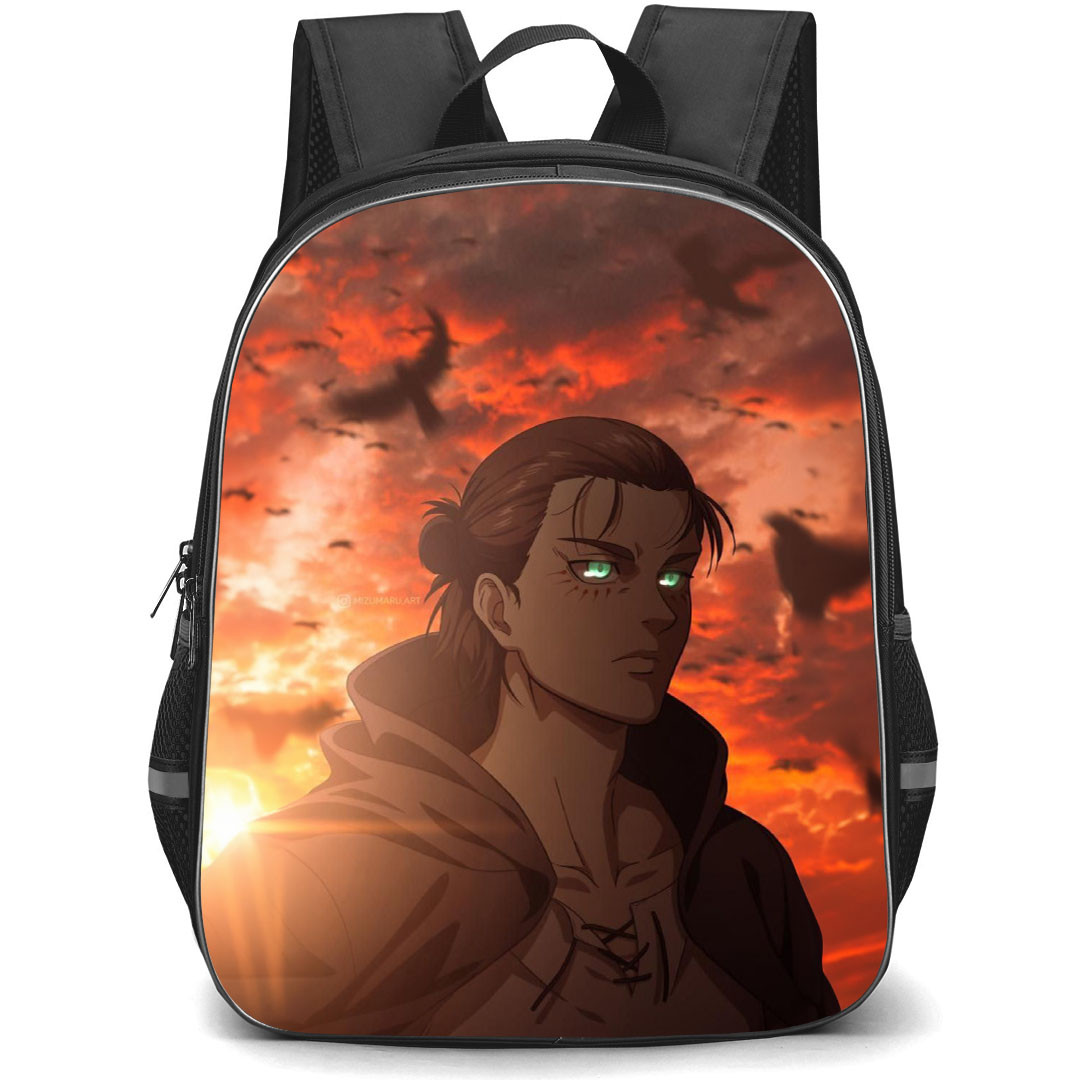 Attack On Titan Eren Backpack StudentPack - Attack on Titan Eren Portrait Comic Art Poster