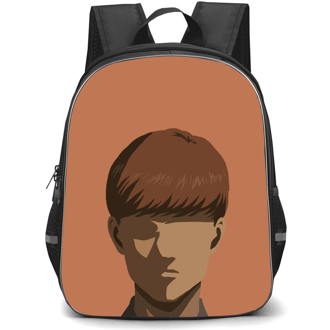 Attack On Titan Floch Backpack StudentPack - Attack on Titan Floch Minimalist Portrait On Brown Background