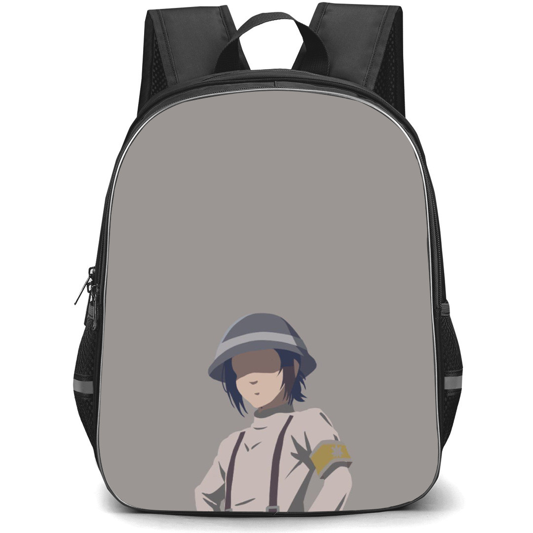 Attack On Titan Gabi Backpack StudentPack - Attack on Titan Gabi Minimalist Portrait On Grey Background