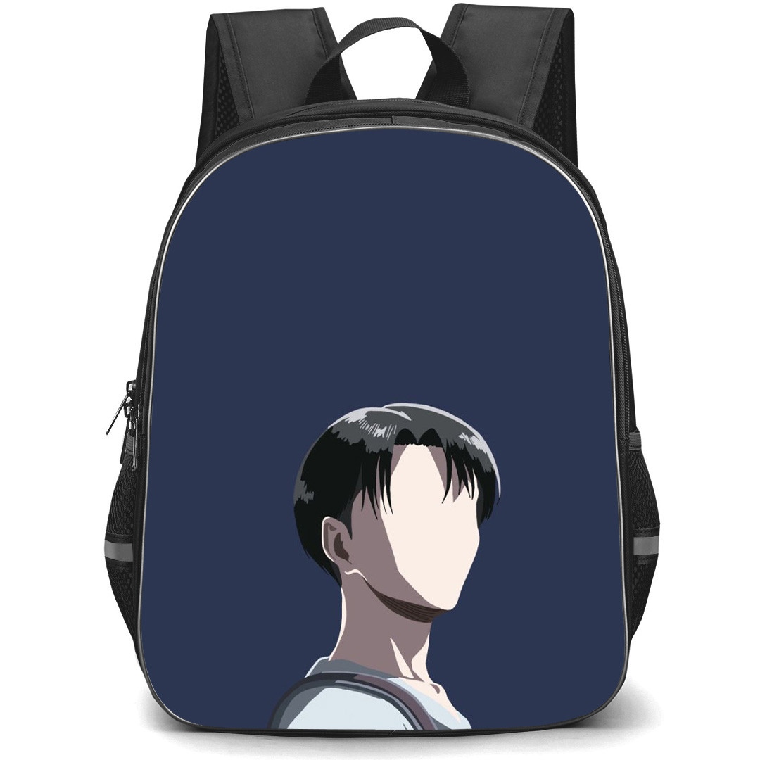 Attack On Titan Levi Backpack StudentPack - Attack on Titan Levi Minimalist Portrait On Navy Blue Background