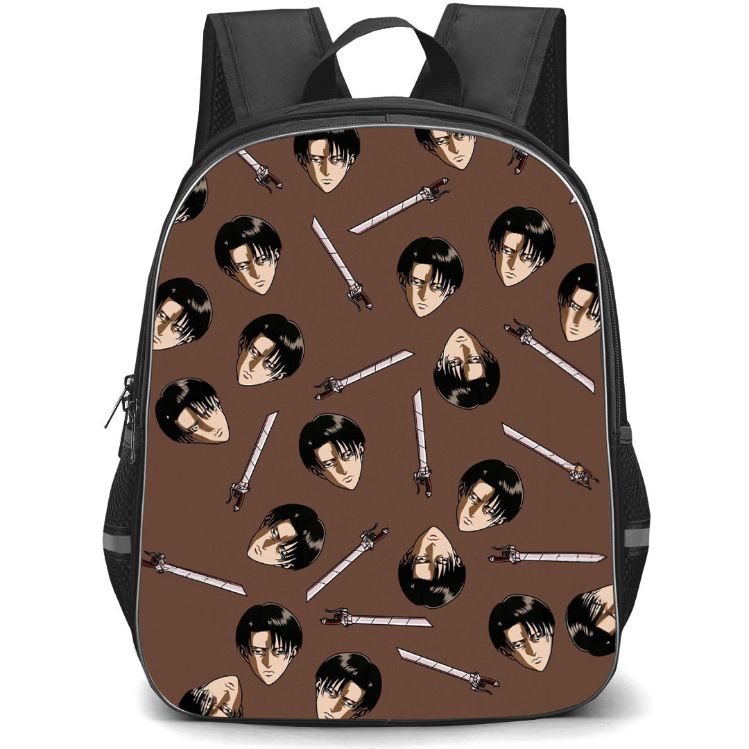 Attack On Titan Levi Backpack StudentPack - Attack on Titan Levi Sword Avatar Pattern Art