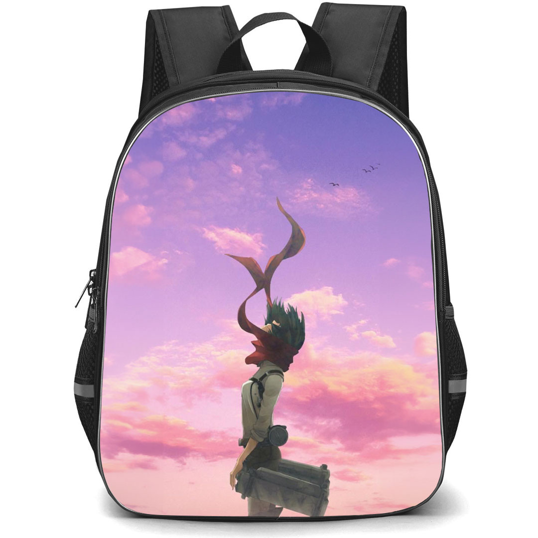 Attack On Titan Mikasa Backpack StudentPack - Attack on Titan Mikasa Side Portrait On Sky Background