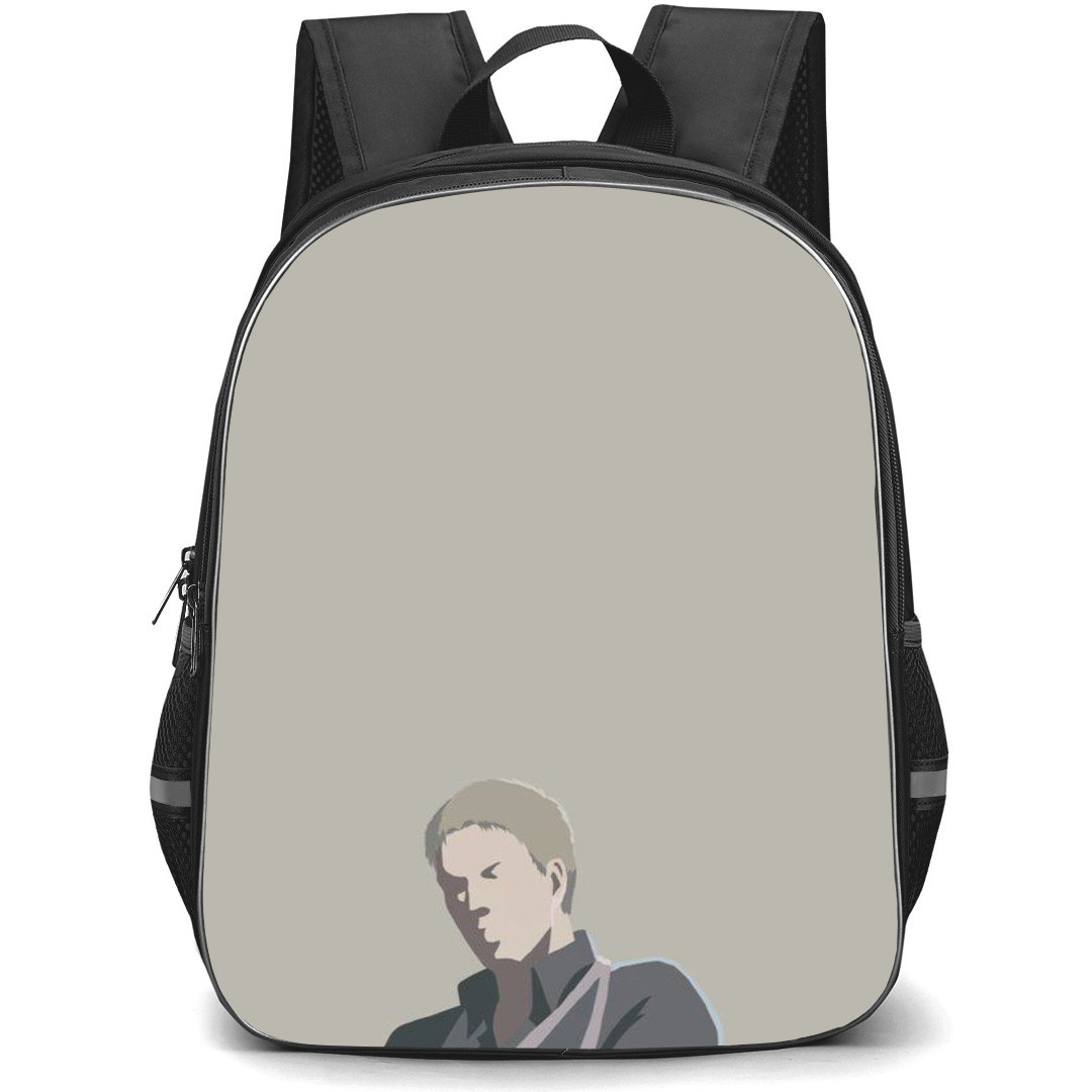 Attack On Titan Reiner Backpack StudentPack - Attack on Titan Reiner Minimalist Portrait On Grey Background