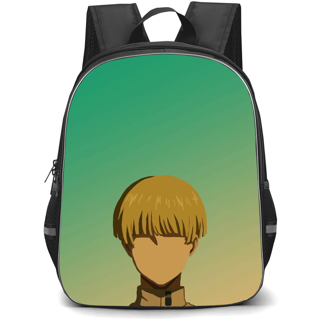 Attack On Titan Yelena Backpack StudentPack - Attack on Titan Yelena Minimalist Portrait On Green Background