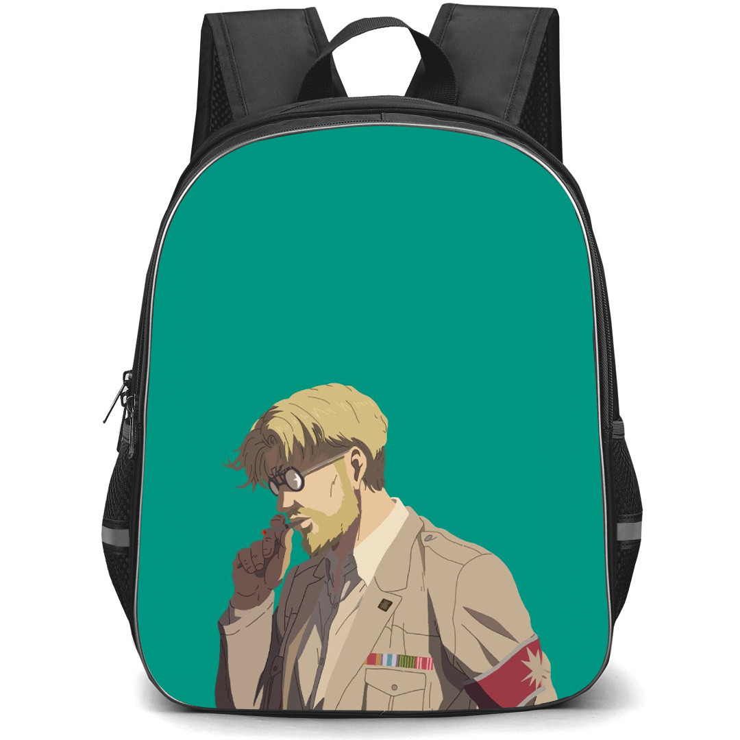 Attack On Titan Zeke Backpack StudentPack - Attack on Titan Zeke Minimalist Side Portrait On Green Background