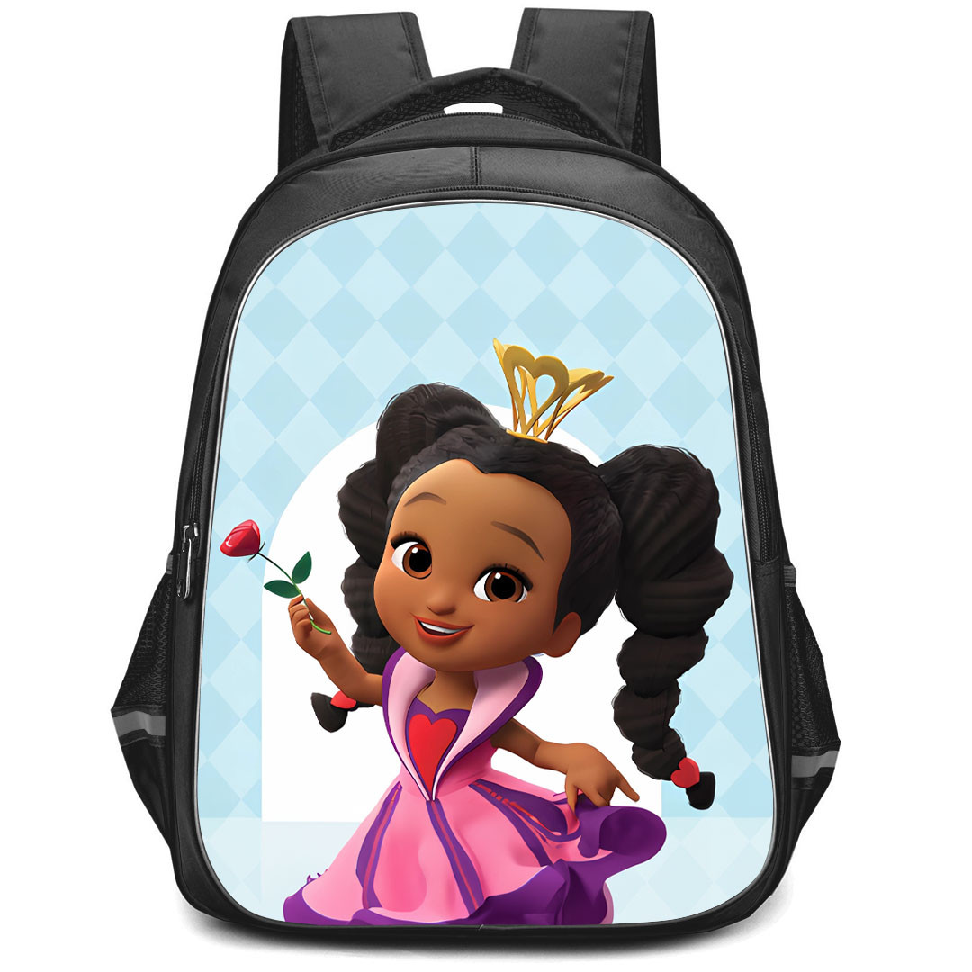 Alice's Wonderland Bakery Princess Rosa Backpack StudentPack - Princess Rosa Holding Flower