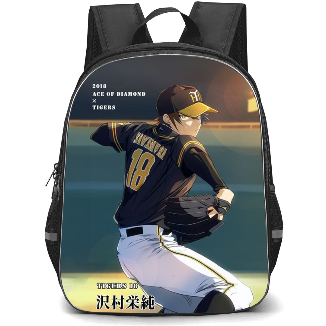 Ace Of The Diamond Sawamura Backpack School Bag StudentPack - Sawamura Tiger 18 Pitcher Fierce Poster