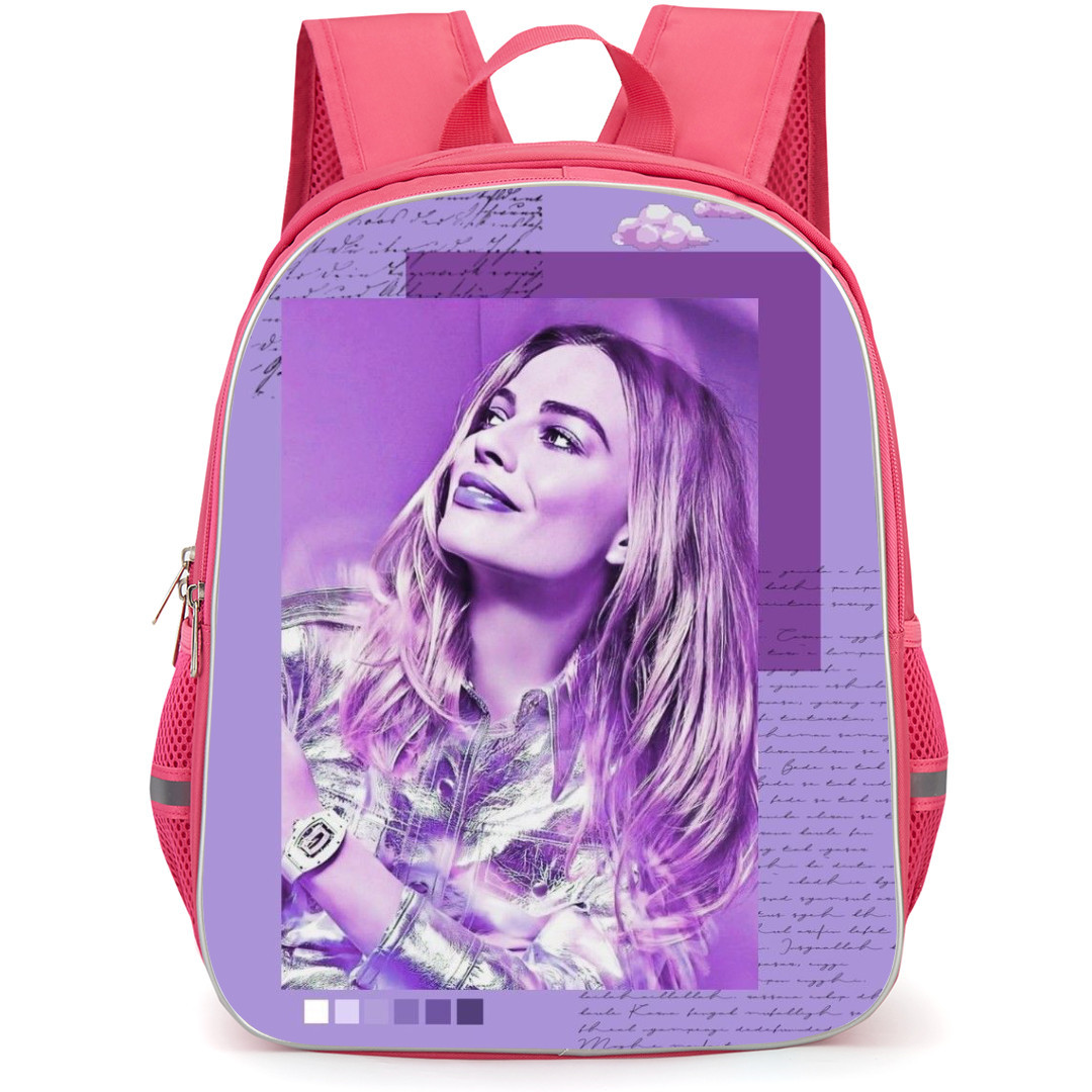 Margot Robbie Backpack School Bag StudentPack - Margot Robbie Purple Cloud Portrait Poster