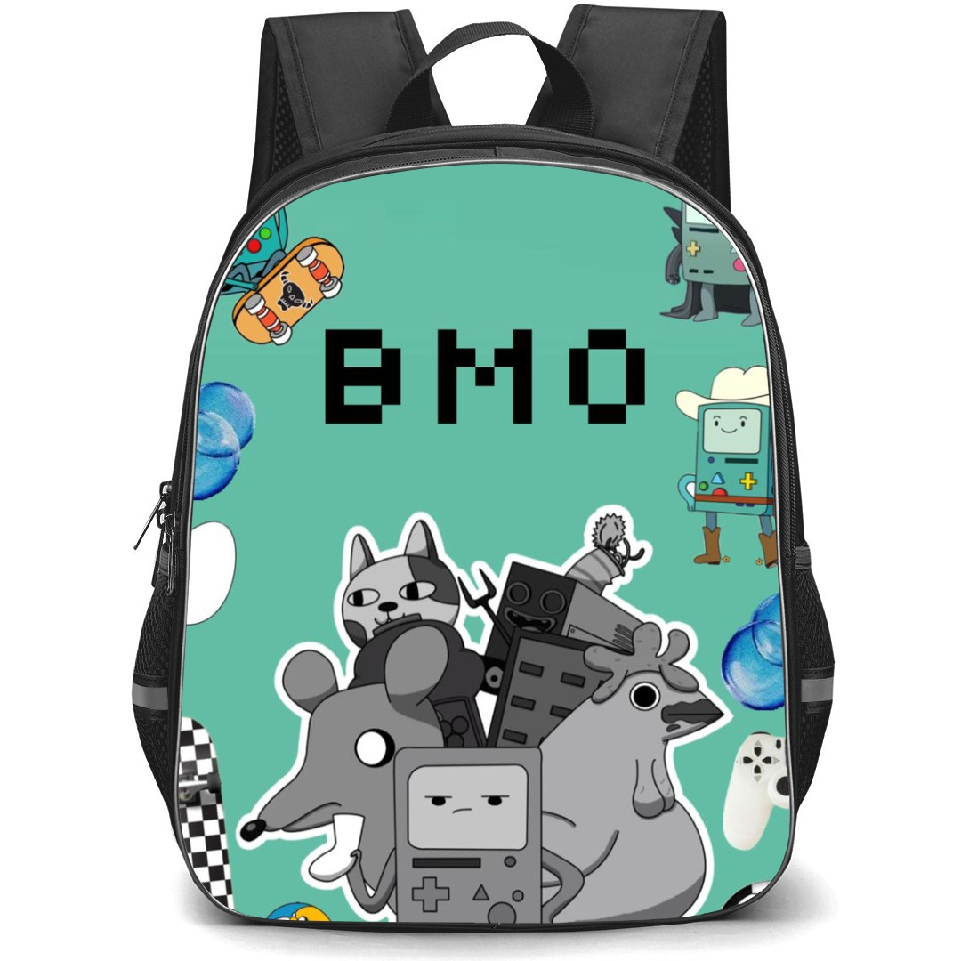 Adventure Time BMO School Backpack StudentPack - BMO Collage Blue Background
