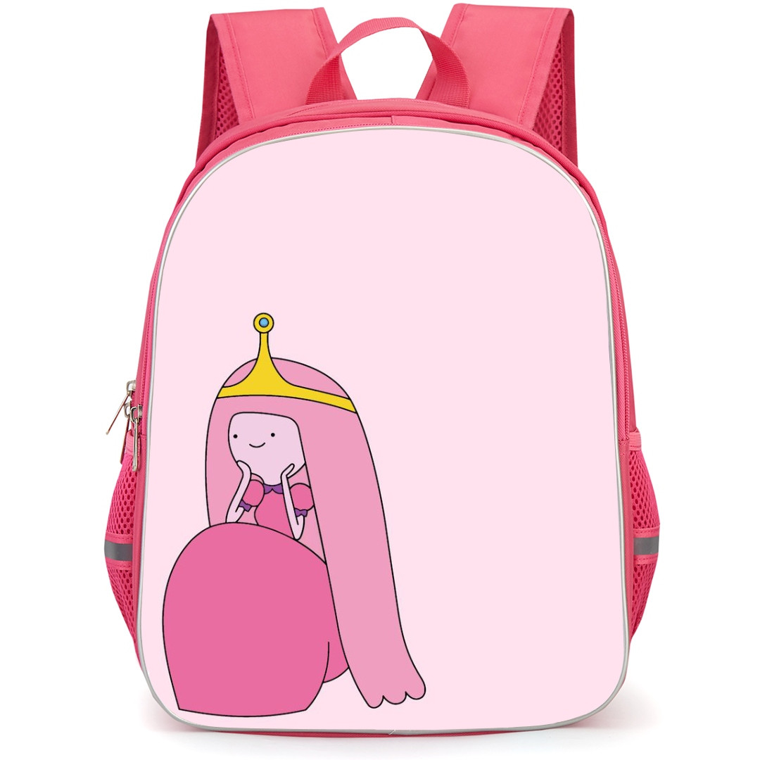 Adventure Time Princess Bubblegum School Backpack StudentPack - Princess Bubblegum Sitting Pink Background