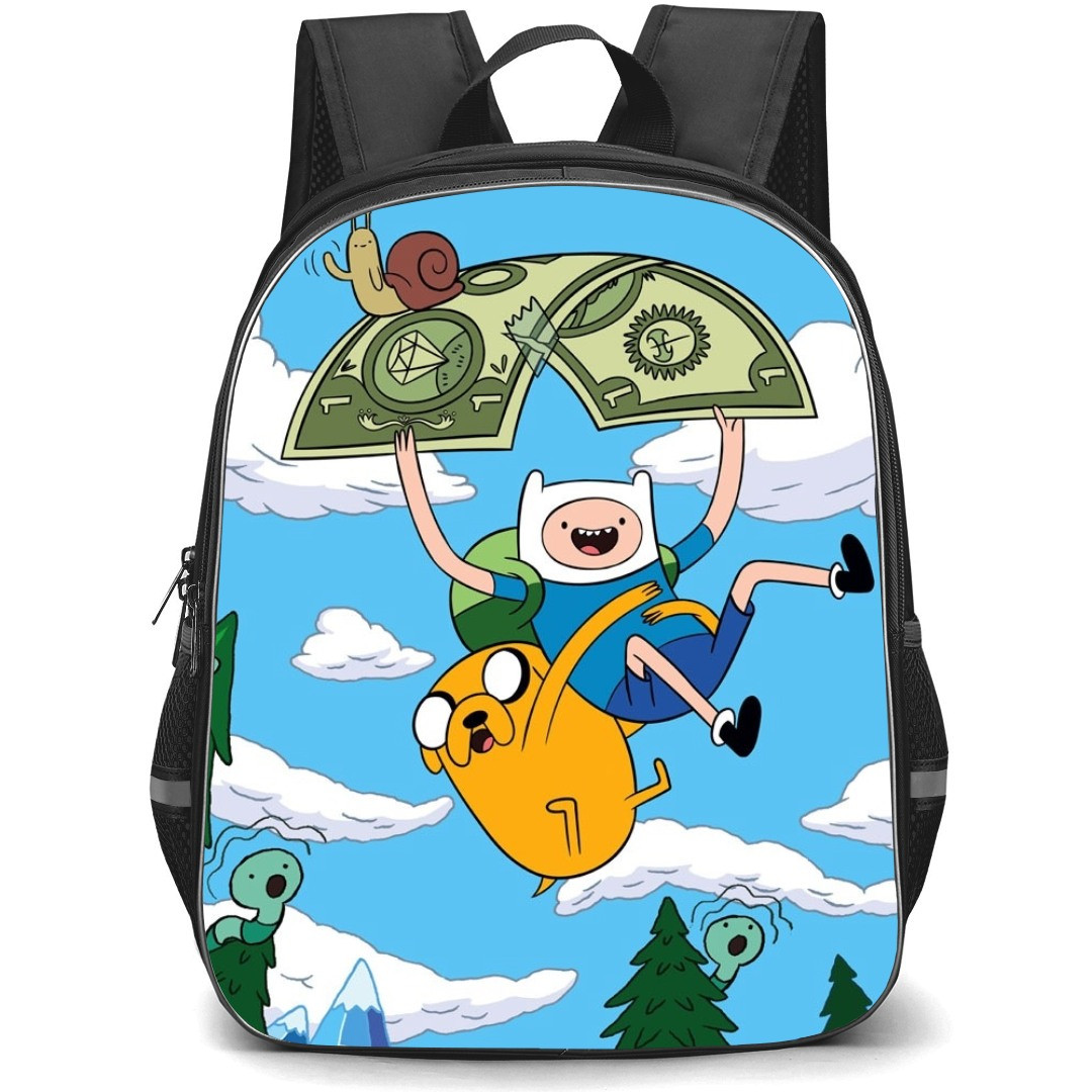 Adventure Time Finn The Human School Backpack StudentPack - Finn The Human And Jake Flying Illustration