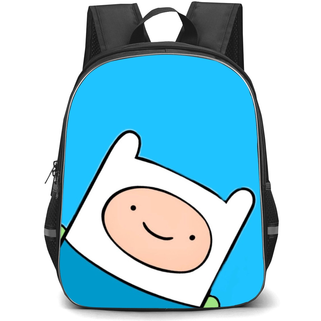 Adventure Time Finn The Human School Backpack StudentPack - Finn The Human Portrait Blue Background