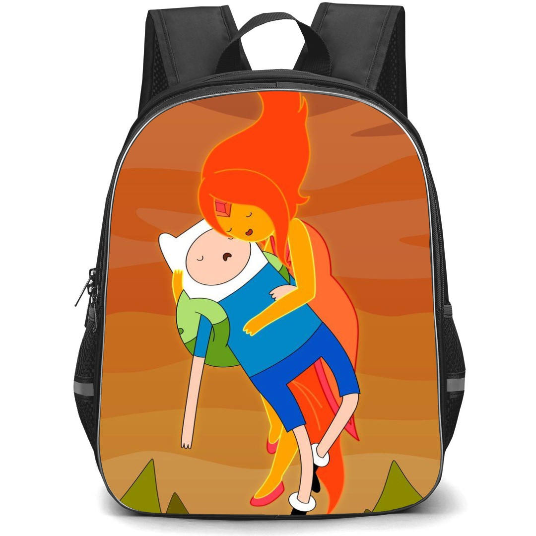 Adventure Time Flame Princess School Backpack StudentPack - Flame Princess Hugging Finn Illustration
