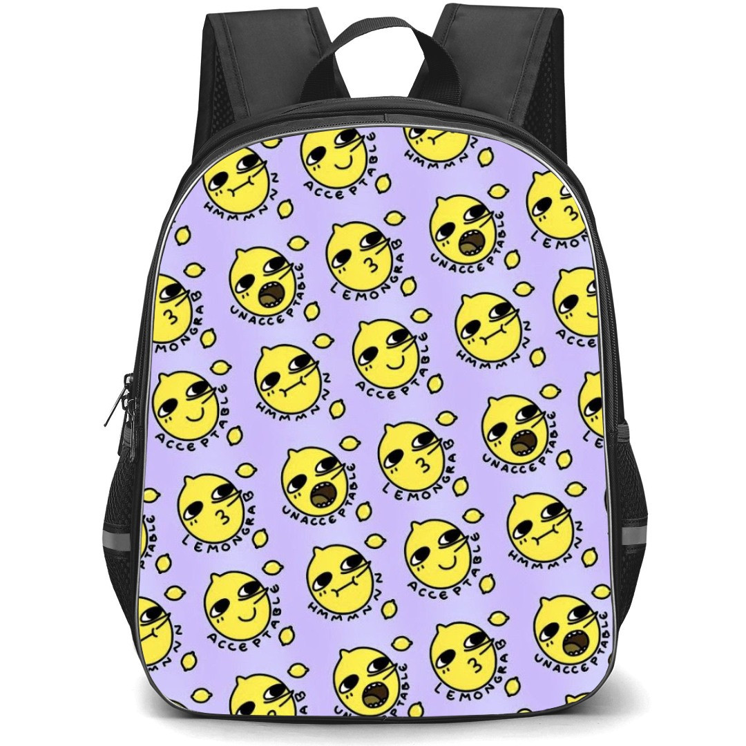 Adventure Time Earl Of Lemongrab School Backpack StudentPack - Earl Of Lemongrab Face Pattern Art