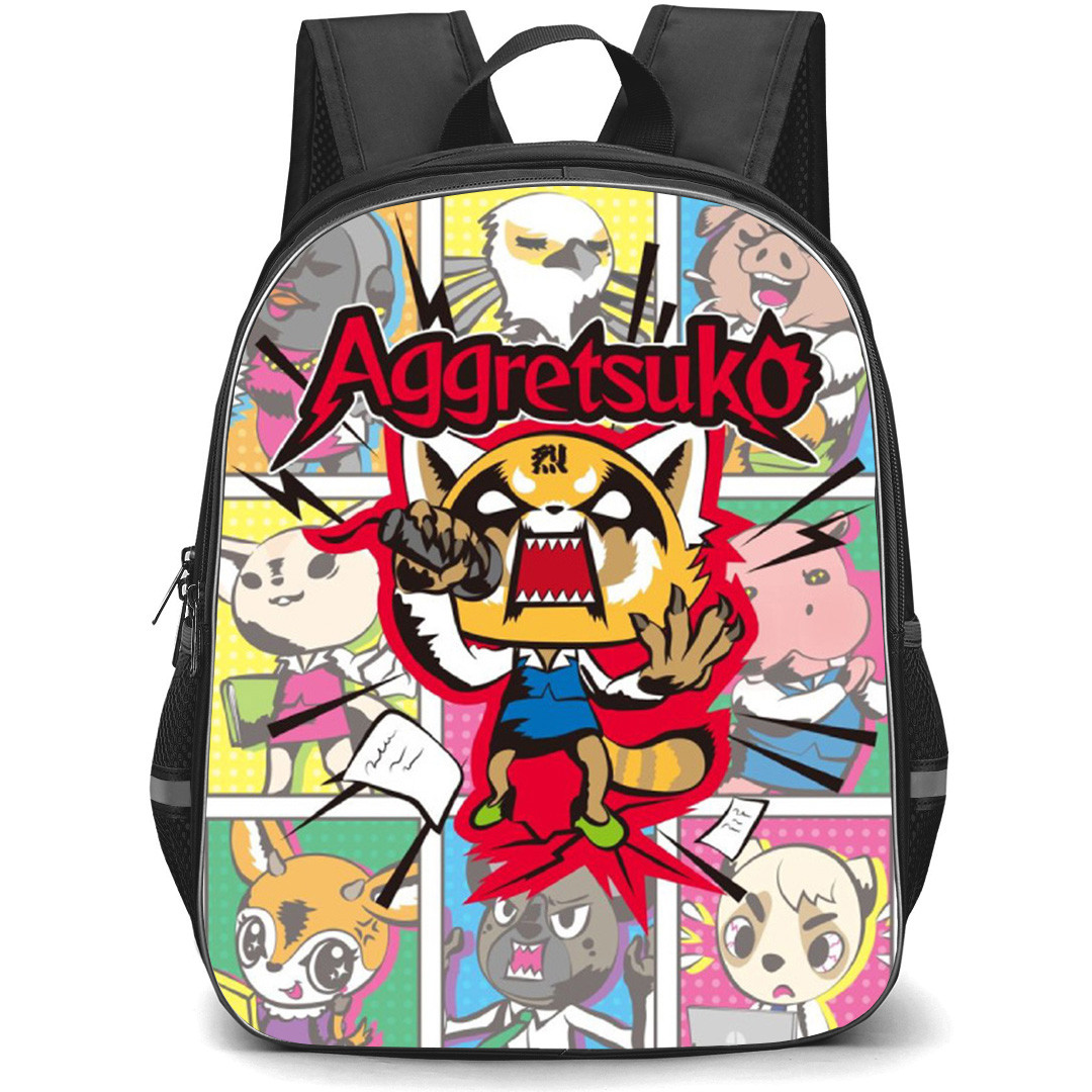 Aggretsuko Backpack School Bag StudentPack - Characters Collage Comic Art Series Poster