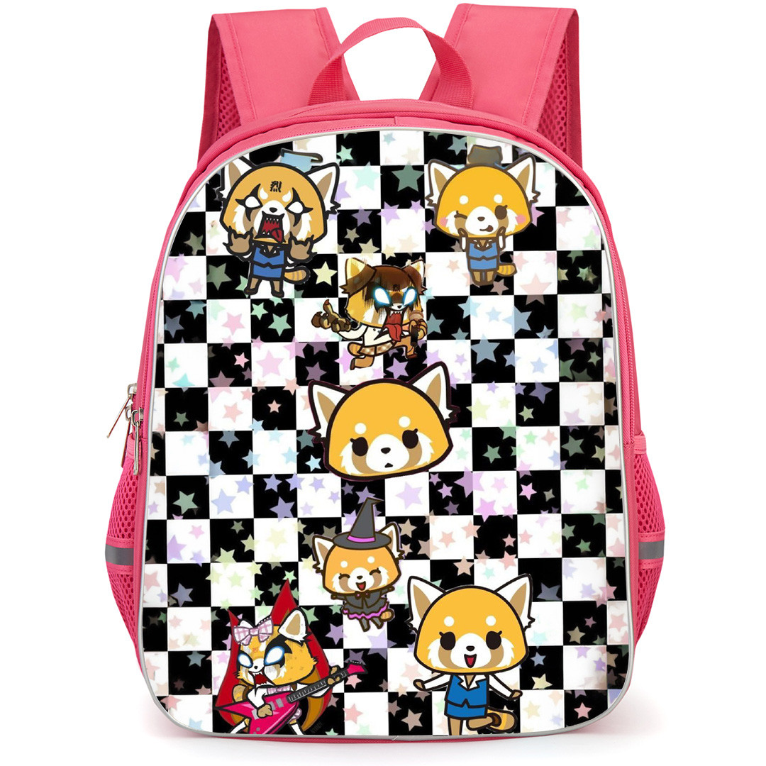 Aggretsuko Backpack School Bag StudentPack - Different Moods Collage Black And White Background
