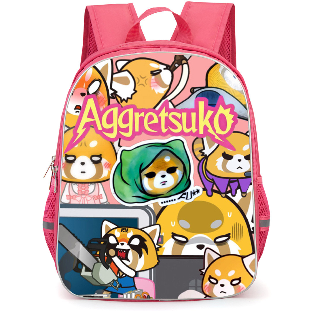 Aggretsuko Backpack School Bag StudentPack - Different moods Sticker Collage Series Poster