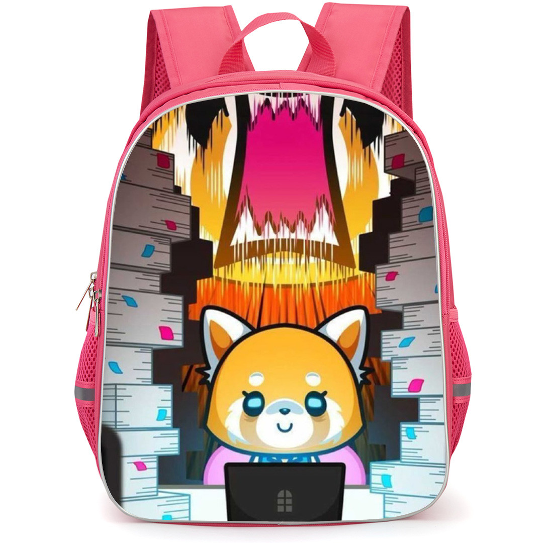 Aggretsuko Backpack School Bag StudentPack - Study Laptop Rage Background