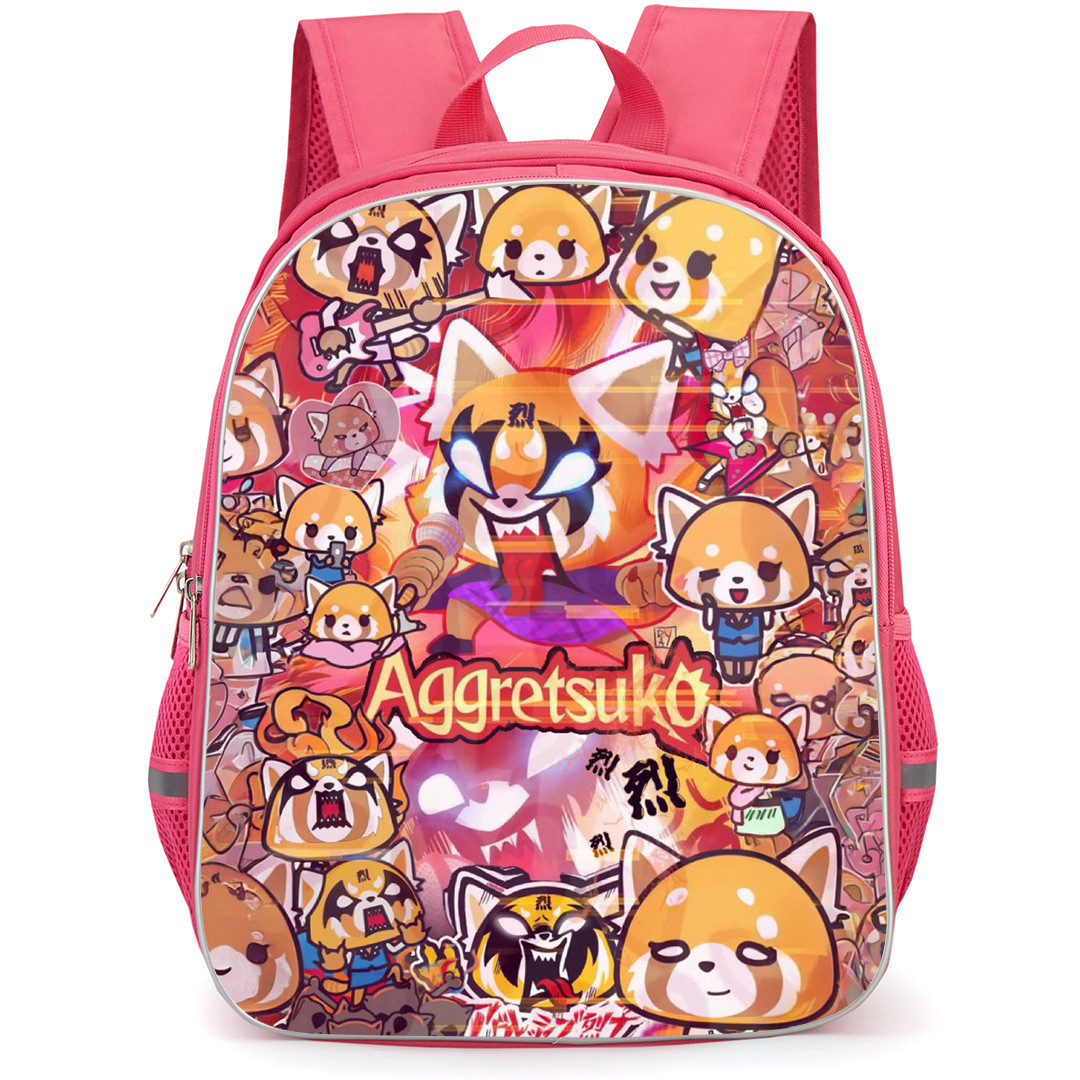 Aggretsuko Backpack School Bag StudentPack - Tongue Out Singing Collage Series Poster