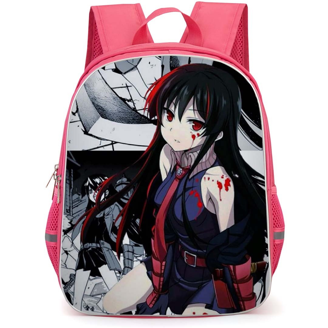 Akame Ga Kill Akame Backpack School Bag StudentPack - Akame Blood Portrait Collage Background