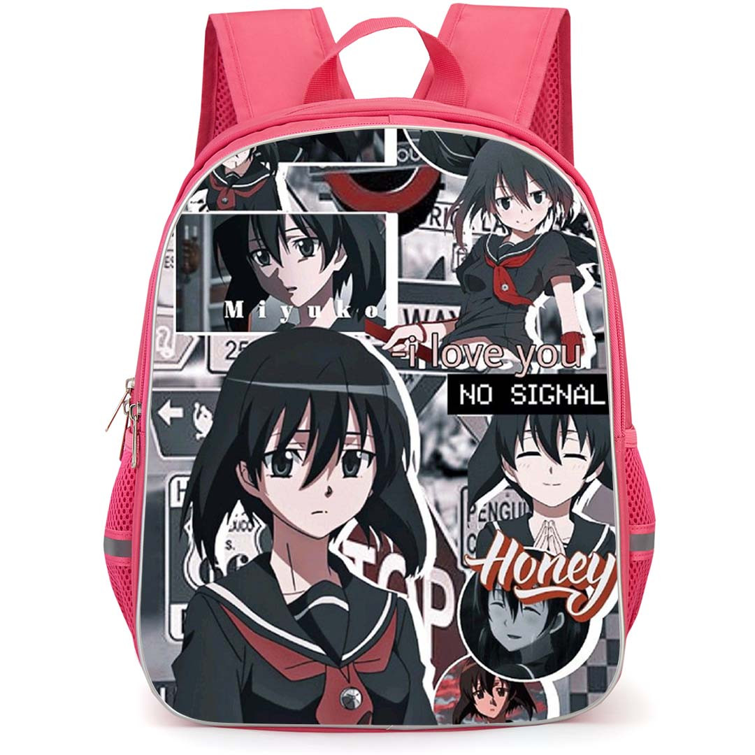 Akame Ga Kill Kurome Backpack School Bag StudentPack - Kurome I Love You Portrait Collage