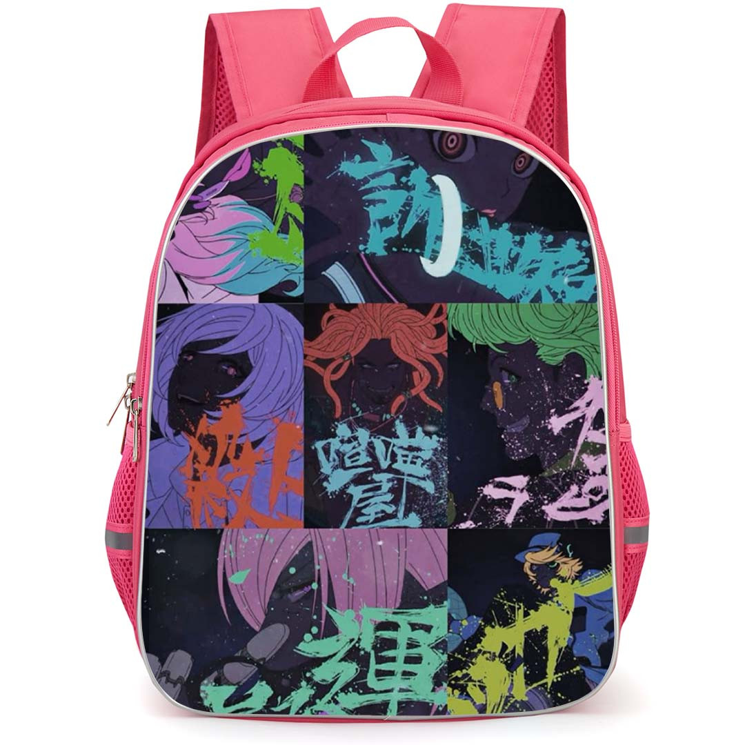 Akudama Drive Backpack School Bag StudentPack - Akudama Drive Characters Fierce Painting Splatter Collage
