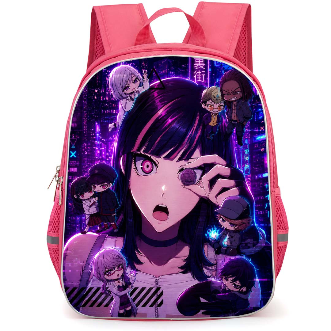 Akudama Drive Backpack School Bag StudentPack - Akudama Drive Characters Glitch Chibi Poster