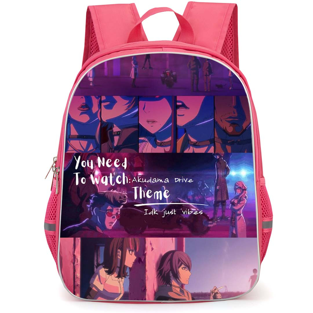 Akudama Drive Backpack School Bag StudentPack - Akudama Drive Characters Just Vibes Collage Poster