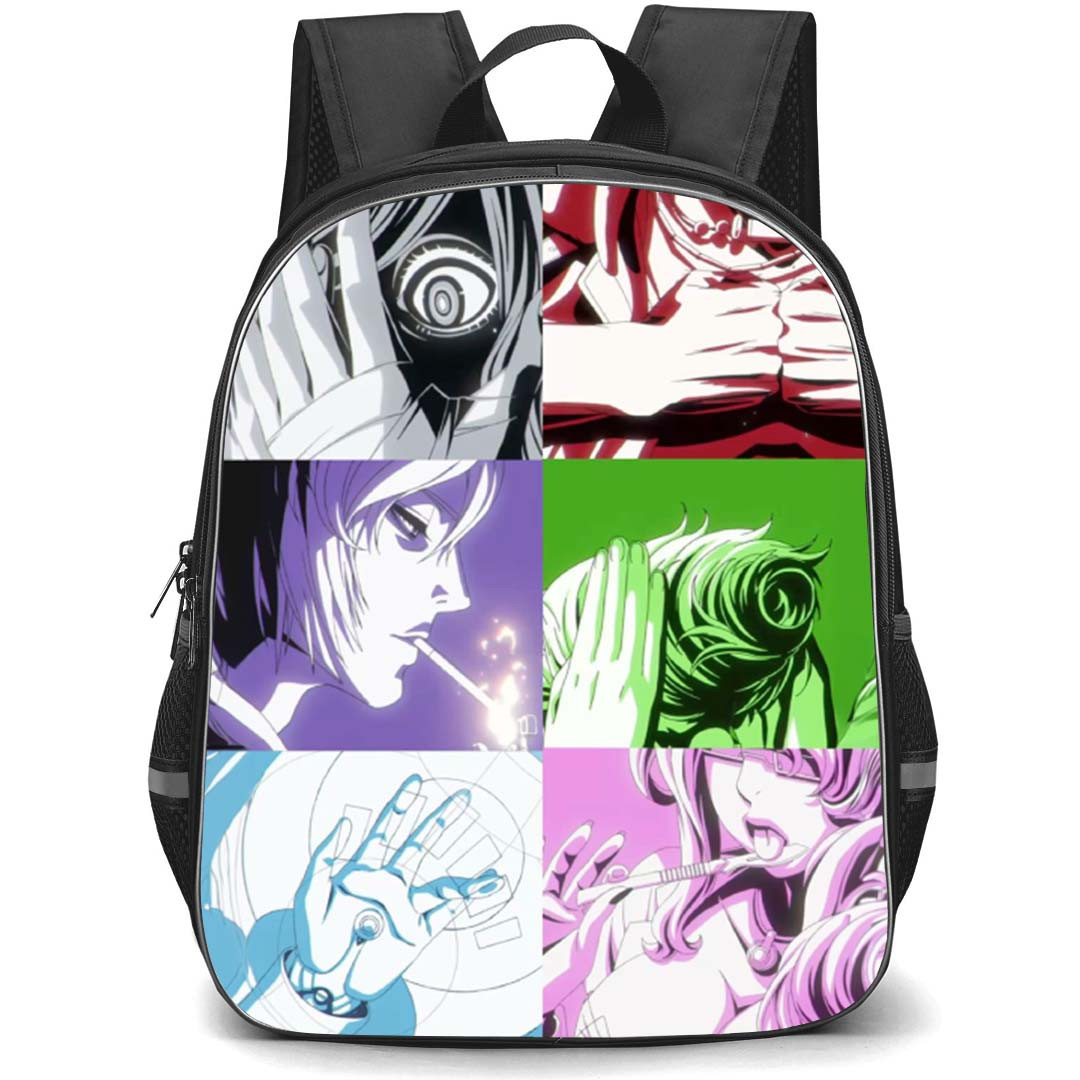 Akudama Drive Backpack School Bag StudentPack - Akudama Drive Different Scenes Monochrome Collage Sticker