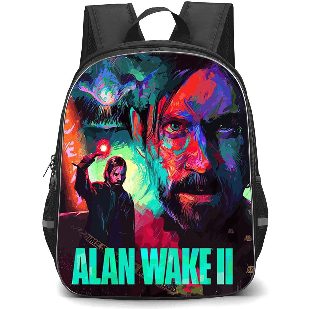 Alan Wake Backpack School Bag StudentPack - Alan Wake 2 Comic Style Art Poster