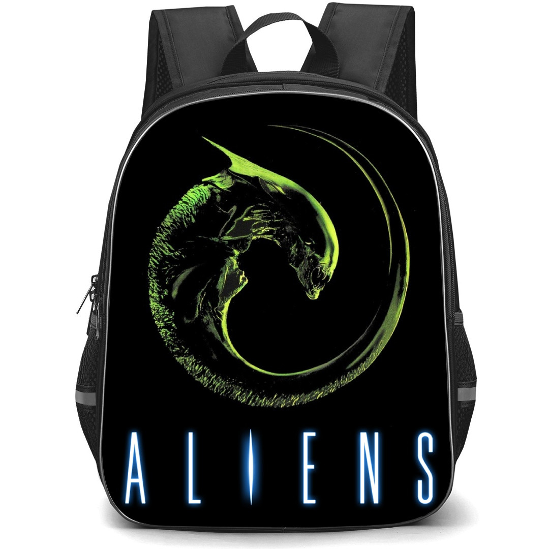 Aliens Movie Xenomorph Backpack StudentPack - Xenomorph Side Portrait On Black Background