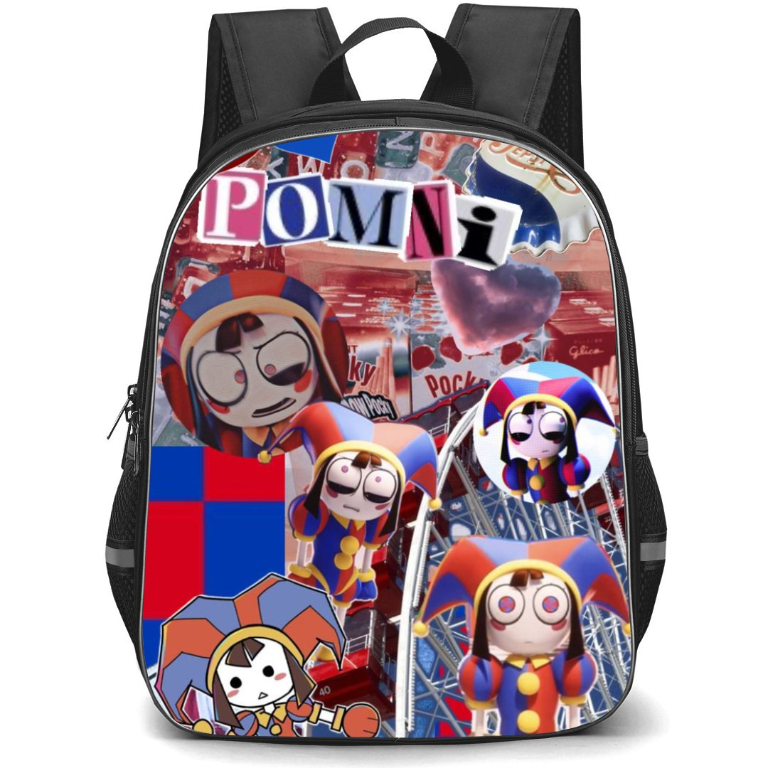The Amazing Digital Circus Pomni Backpack StudentPack - Pomni Ferris Wheel Collage