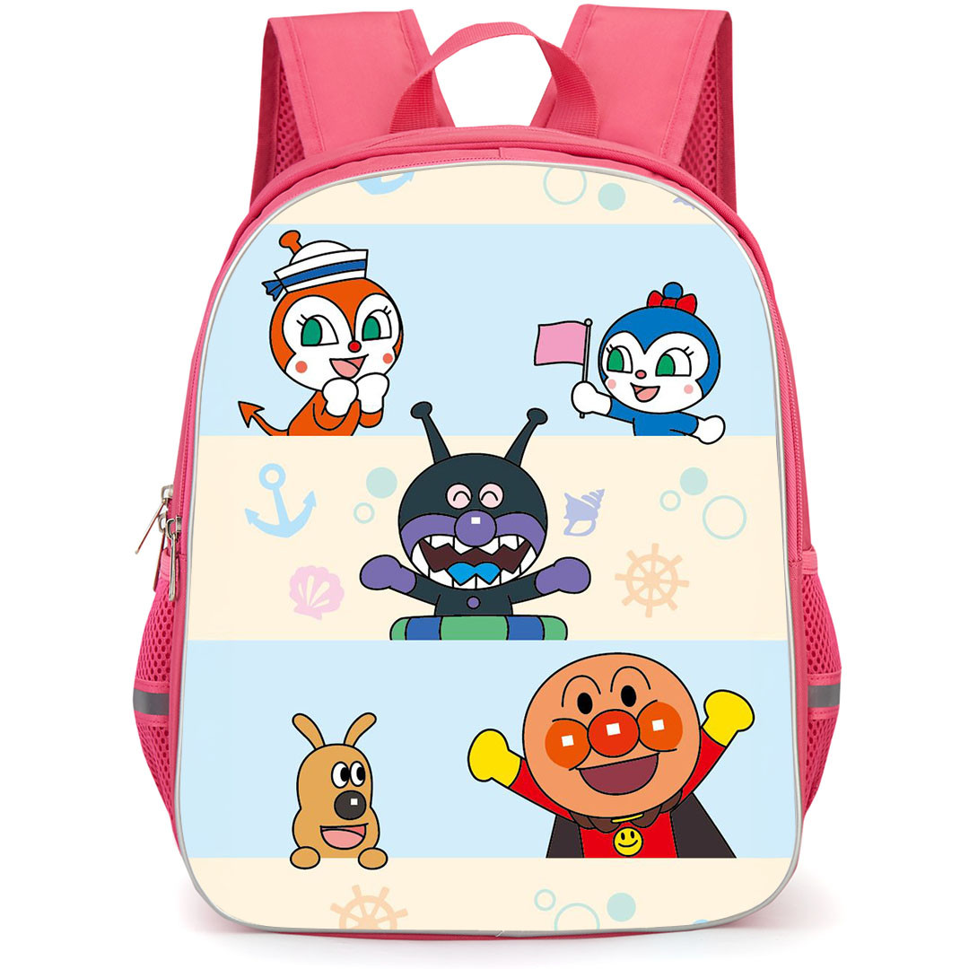 Anpanman Backpack StudentPack - Anpanman Seafairer Pattern Background