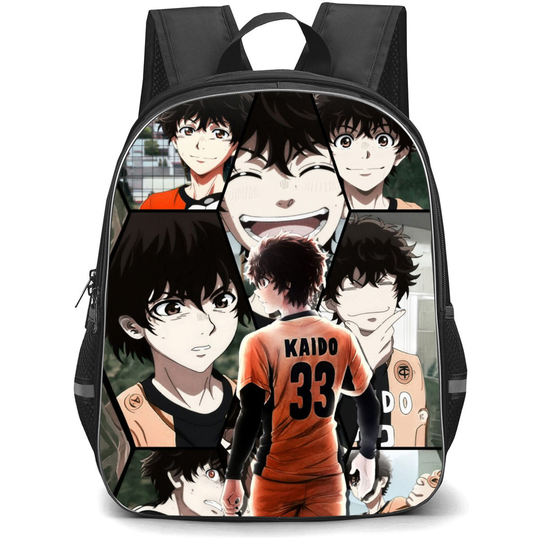 Aoashi Aoi Ashito Backpack School Bag StudentPack - Aoi Ashito Back Side Portrait Jersey Collage Background