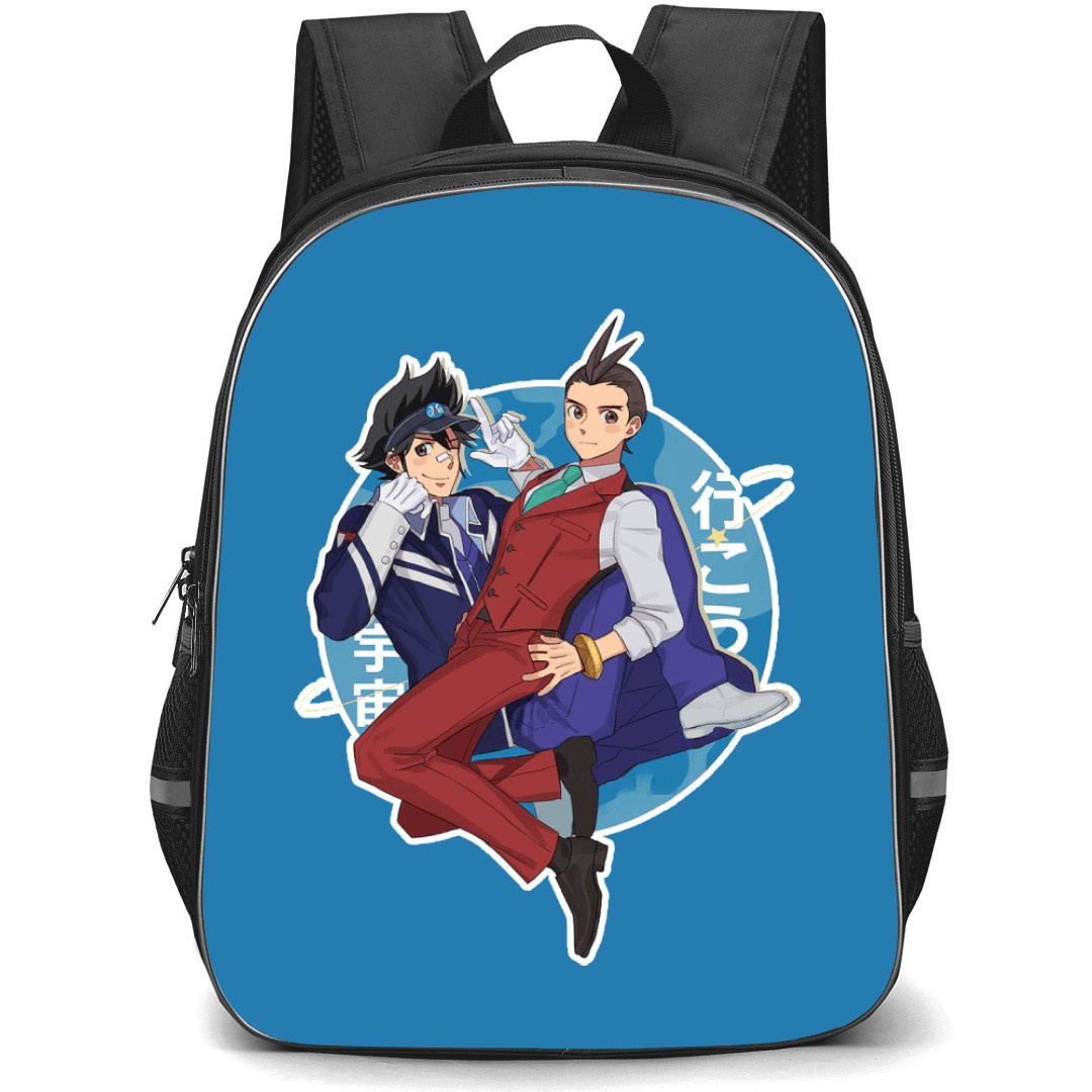 Apollo Justice Ace Attorney Trilogy Backpack StudentPack - Phoenix And Apollo Sticker Art